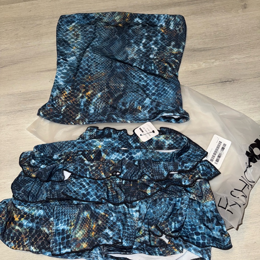 Blue Snake Print Fashion Nova set